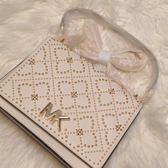 Michael kors mott large chain shoulder leather
